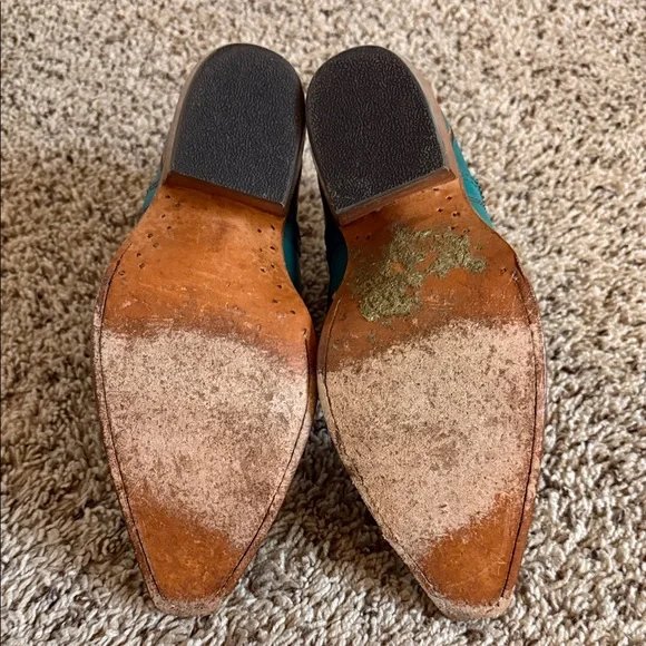 Ariat Teal Western Ankle Boots with Embroidery - Picture 6 of 7